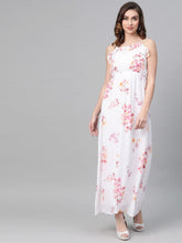 Off-White Floral Strappy Maxi Dress-Dress-SASSAFRAS