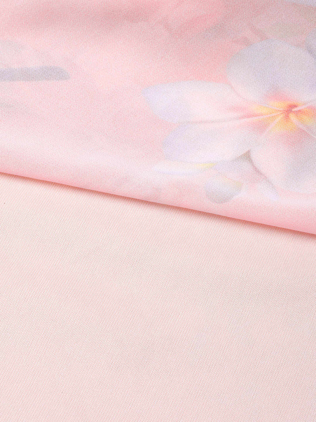 Peach Floral Off Shoulder Midi Dress