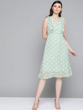 Olive Polka Dot Midi Dress-Dress-SASSAFRAS