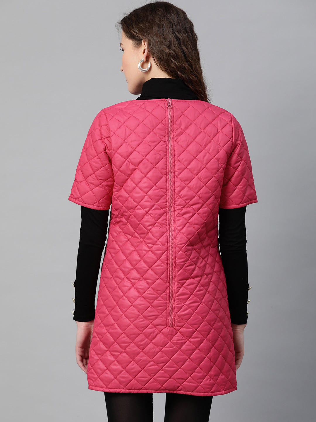 Fuchsia Quilted Shift Dress