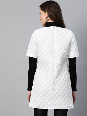 White Quilted Shift Dress