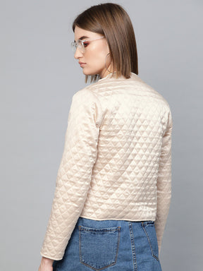 Nude Front Open Quilted Jacket