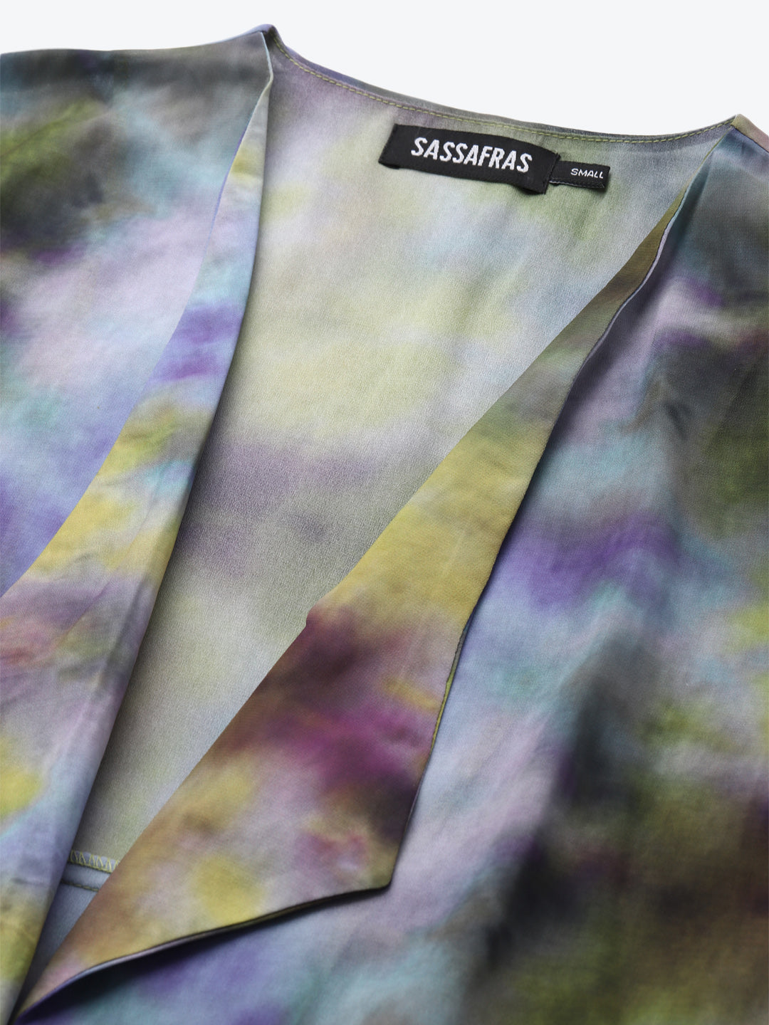 Yellow & Purple Tie-Dye Print Shrug