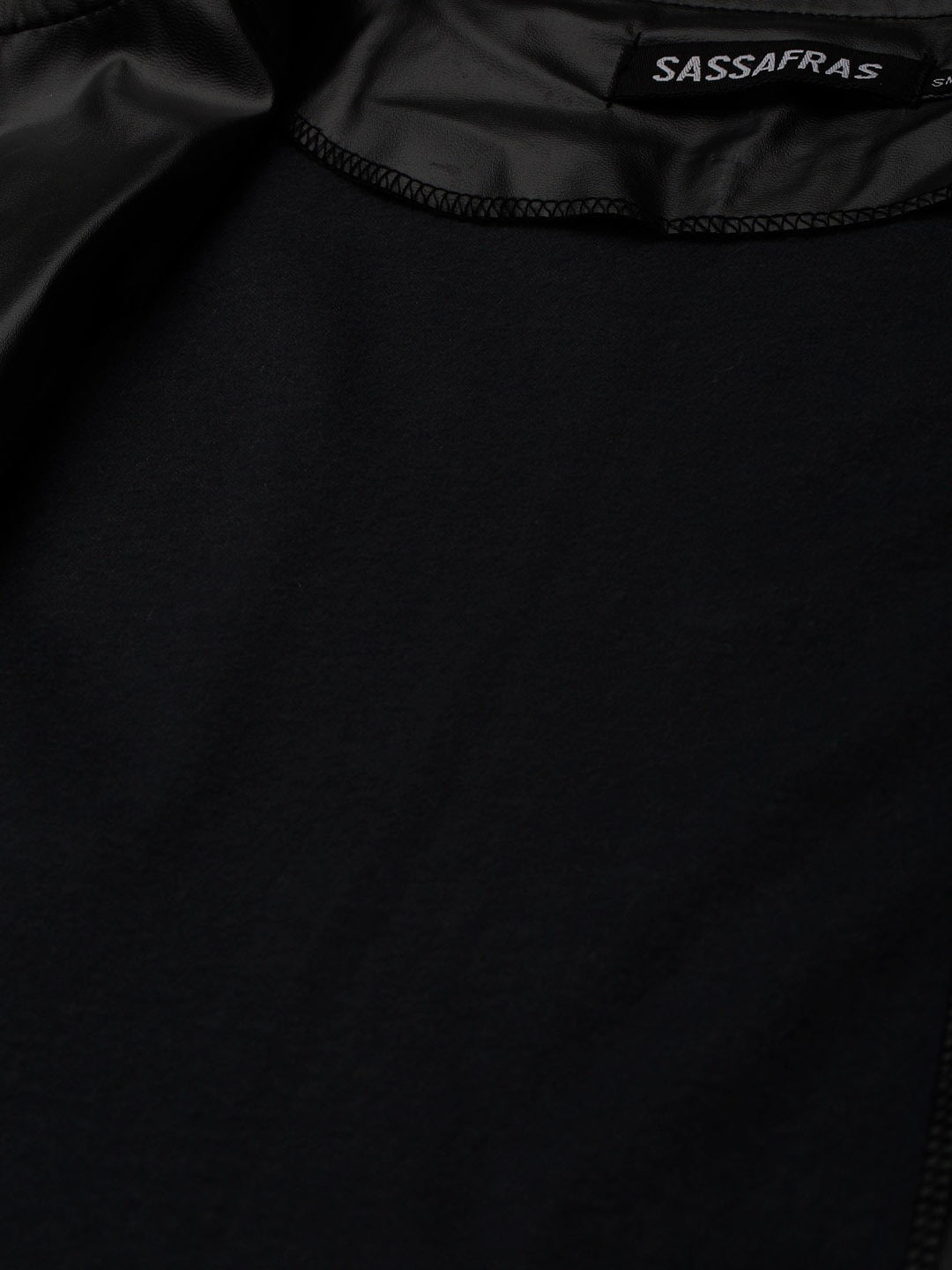 Black Sleeveless PU Peplum Jacket