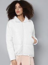 White Oversized Quilted Jacket-Jackets-SASSAFRAS