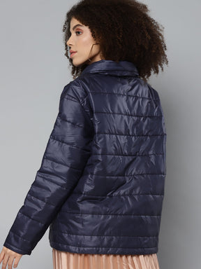 Navy Oversized Quilted Jacket