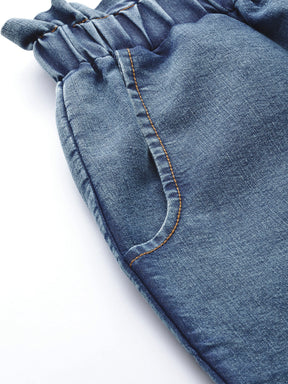 Blue Paper Bag Waist Jeans