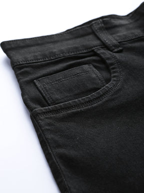 Black Pearl Studded Hem Jeans