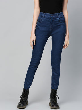 Navy Basic Regular Jeans-Jeans-SASSAFRAS