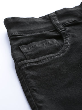 Black Heavy Distressed Multi-Slit Jeans
