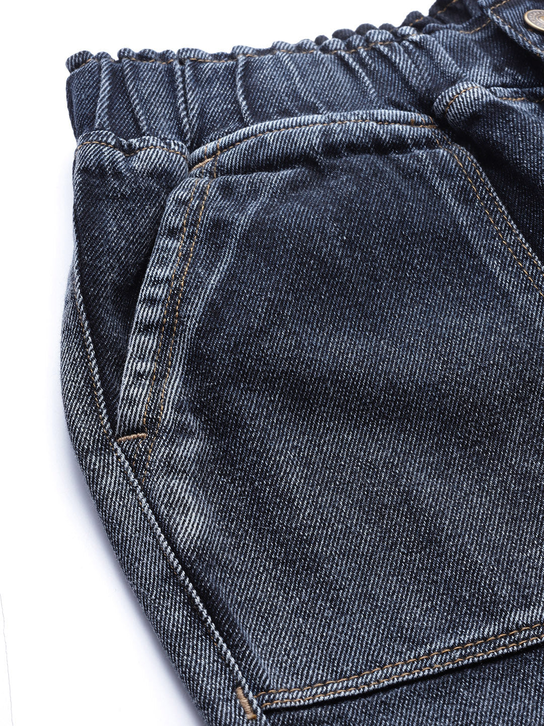 Navy Washed Utility Denim Jogger Jeans