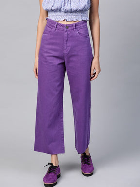 Purple Raw Edge Jeans-Jeans-SASSAFRAS
