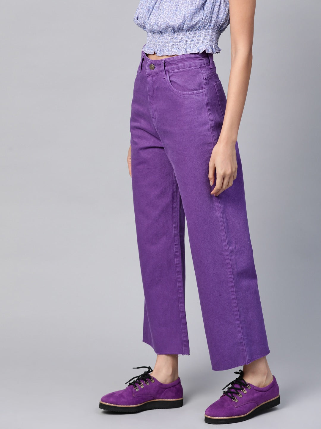Purple Raw Edge Jeans