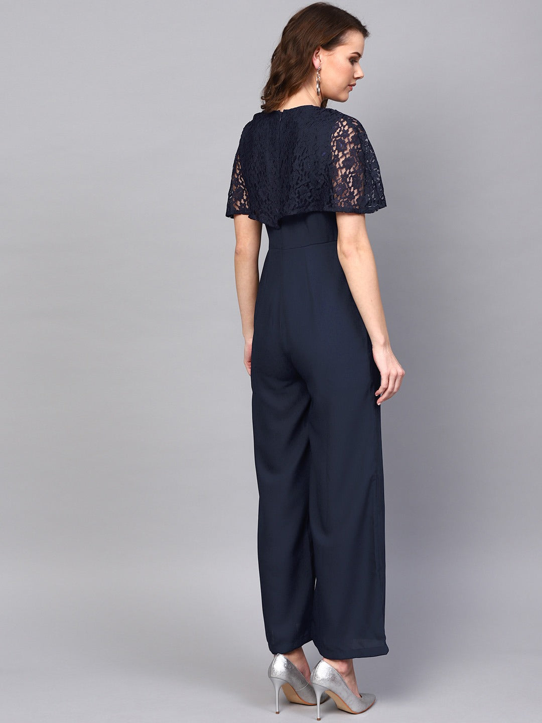Navy Layered Lace Jumpsuit
