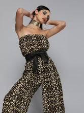 Black Cheetah Tube Jumpsuit-Jumpsuits-SASSAFRAS