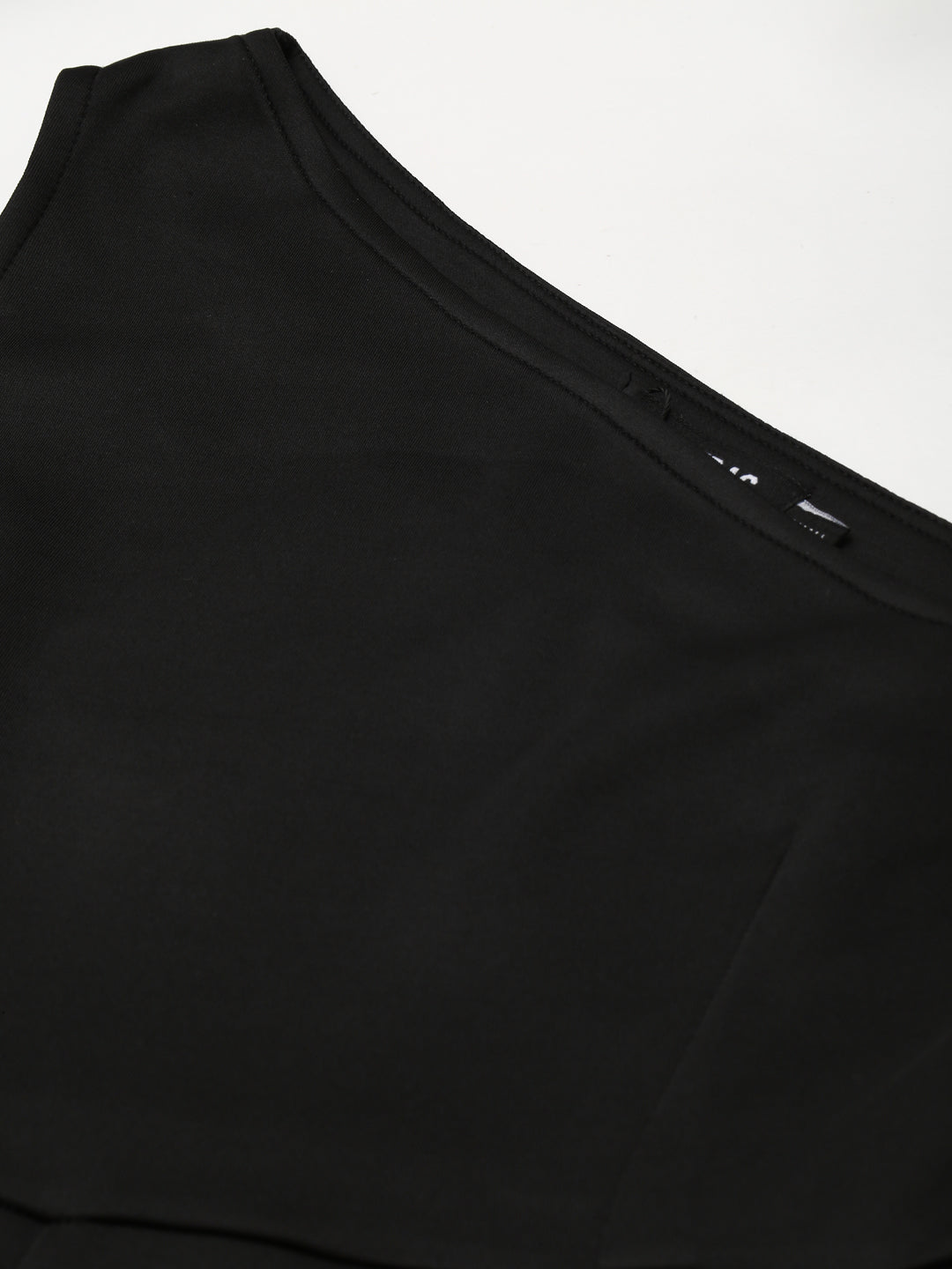 Black Scuba Tape Detail One Shoulder Jumpsuit