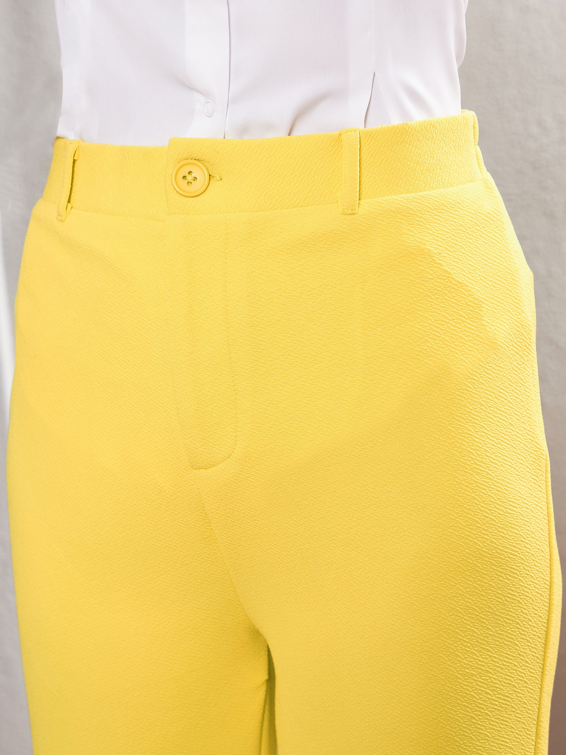 Yellow Bell Bottom Pants-SASSAFRAS worklyf