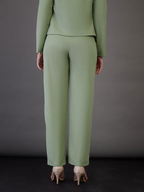 Green Front Darted Pants-SASSAFRAS worklyf