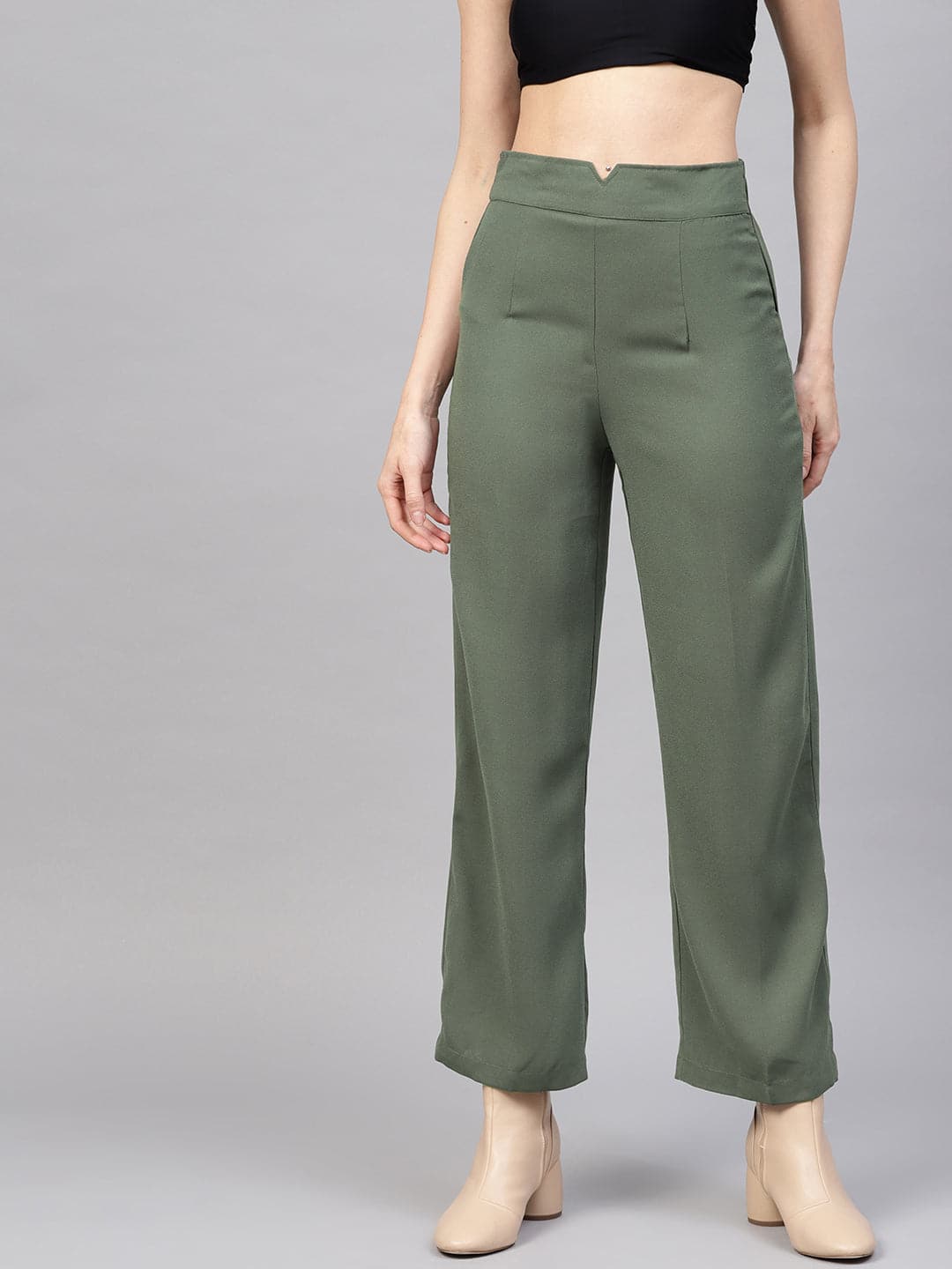 Olive Side Zipper Pant-Pants-SASSAFRAS
