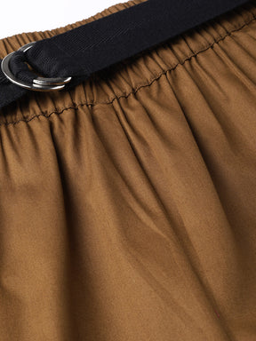 Brown Jogger Belted Pants