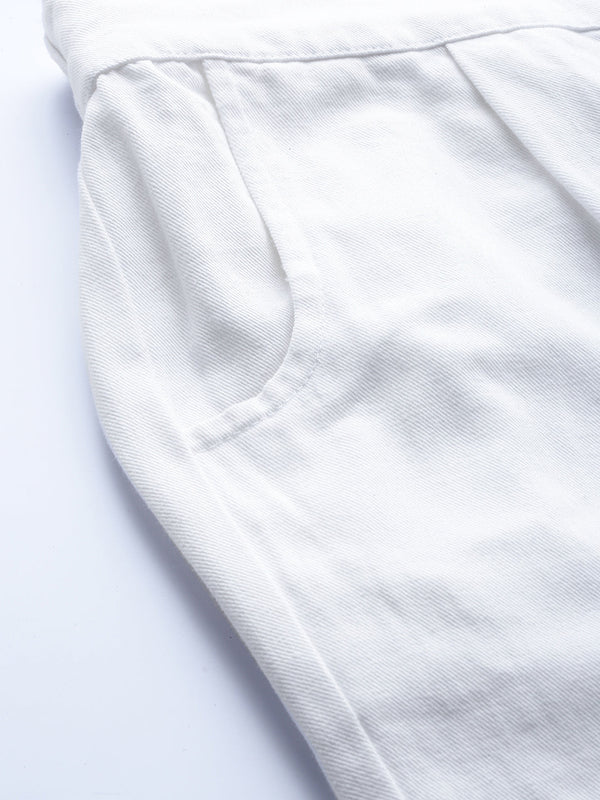 White Twill Pant Set