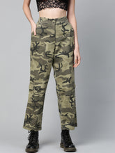 Green Camouflage Twill Side Pocket Pants-Pants-SASSAFRAS