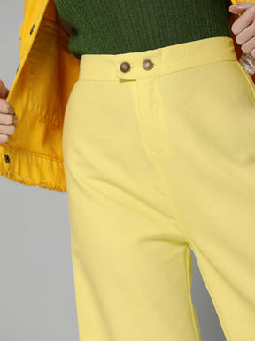 Yellow Side Slit Pants