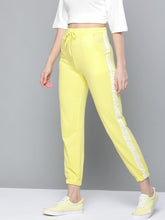 Yellow Double Side Tape Joggers-Joggers & Track Pants-SASSAFRAS