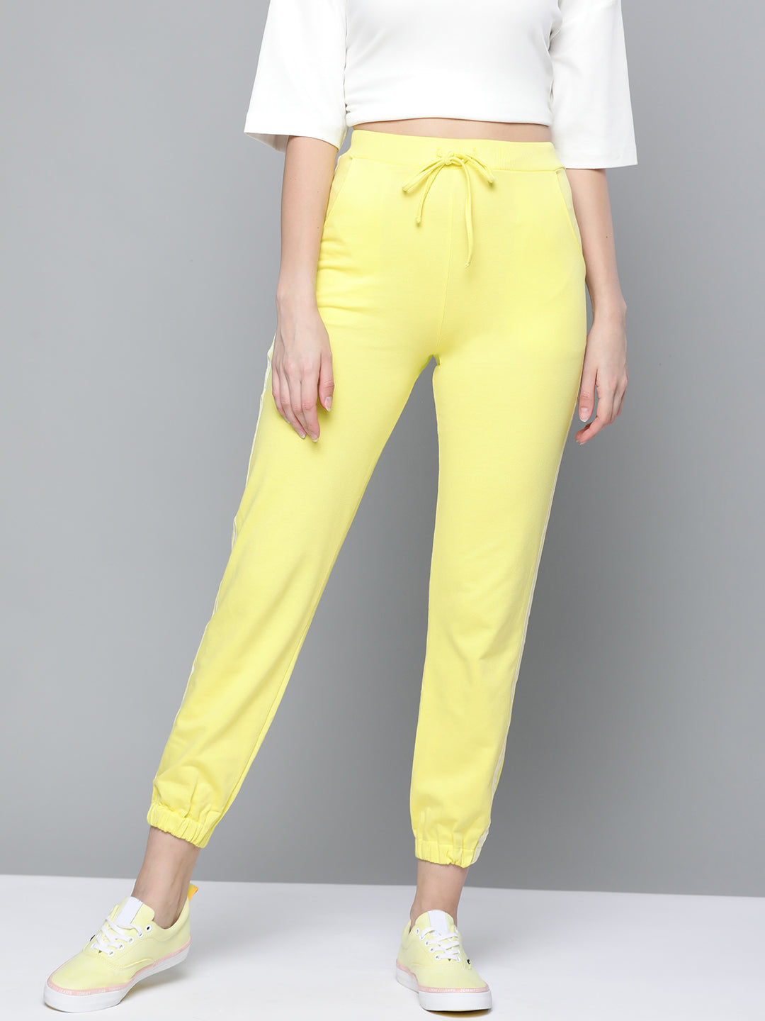 Yellow Double Side Tape Joggers
