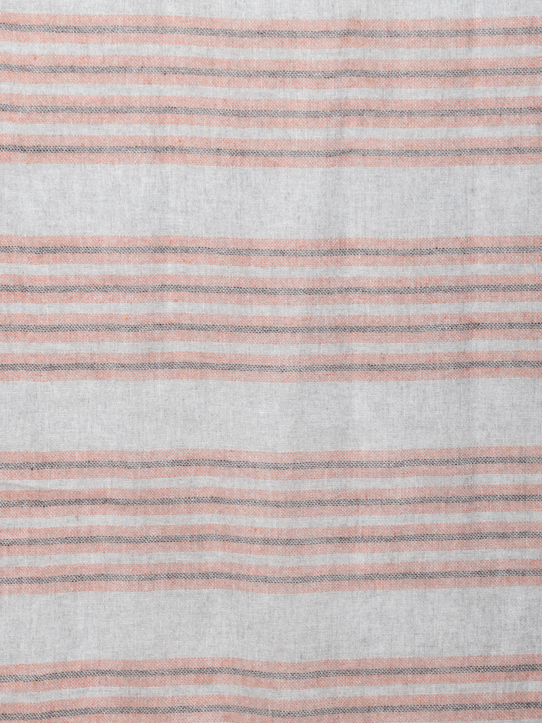 Grey & Peach Recycled Poly Cotton Striped Stole