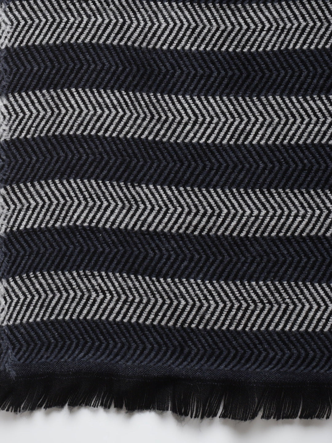 Navy & Black Acrylic Poly Cotton Chevron Stole