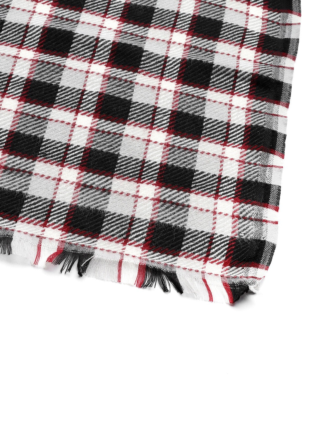 Black & Red  Polyester Check Stole