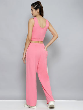 Women Pink Terry ACTIVE Tank Top With Track Pants