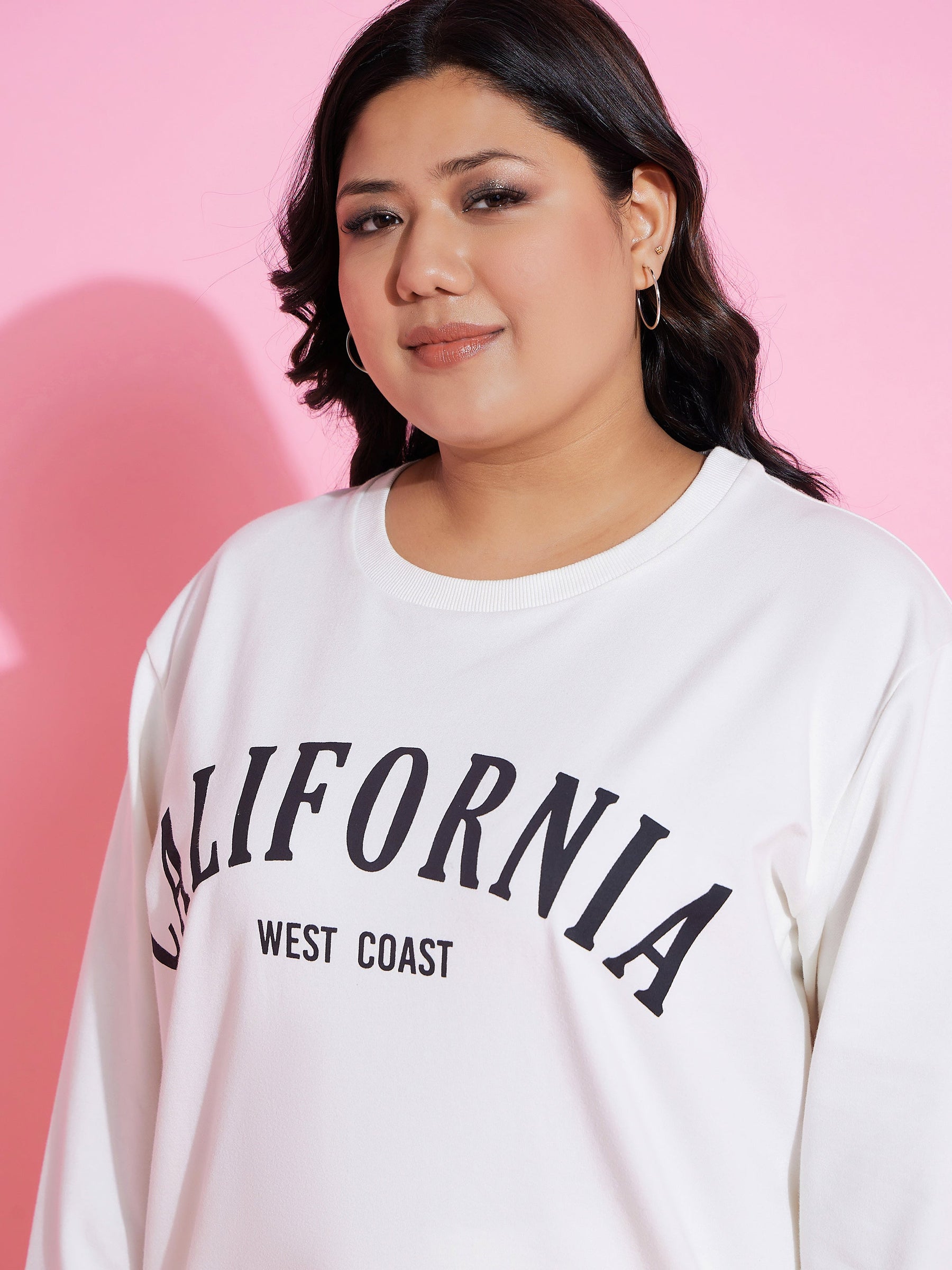 White CALFORNIA Terry Sweatshirt With Track Pants-SASSAFRAS Curve