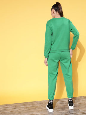 Green Fleece BUSH Sweatshirt With Joggers-SASSAFRAS