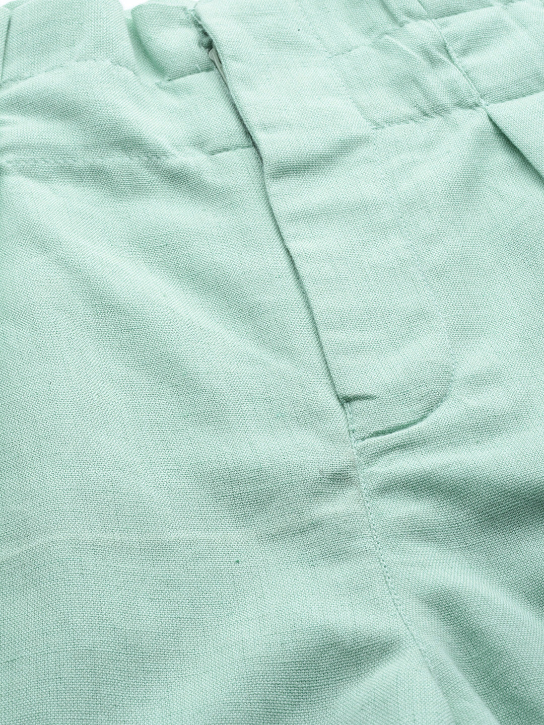 Sea Green Paper Bag Waist Shorts