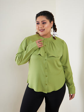 Women Green Layered Shirt