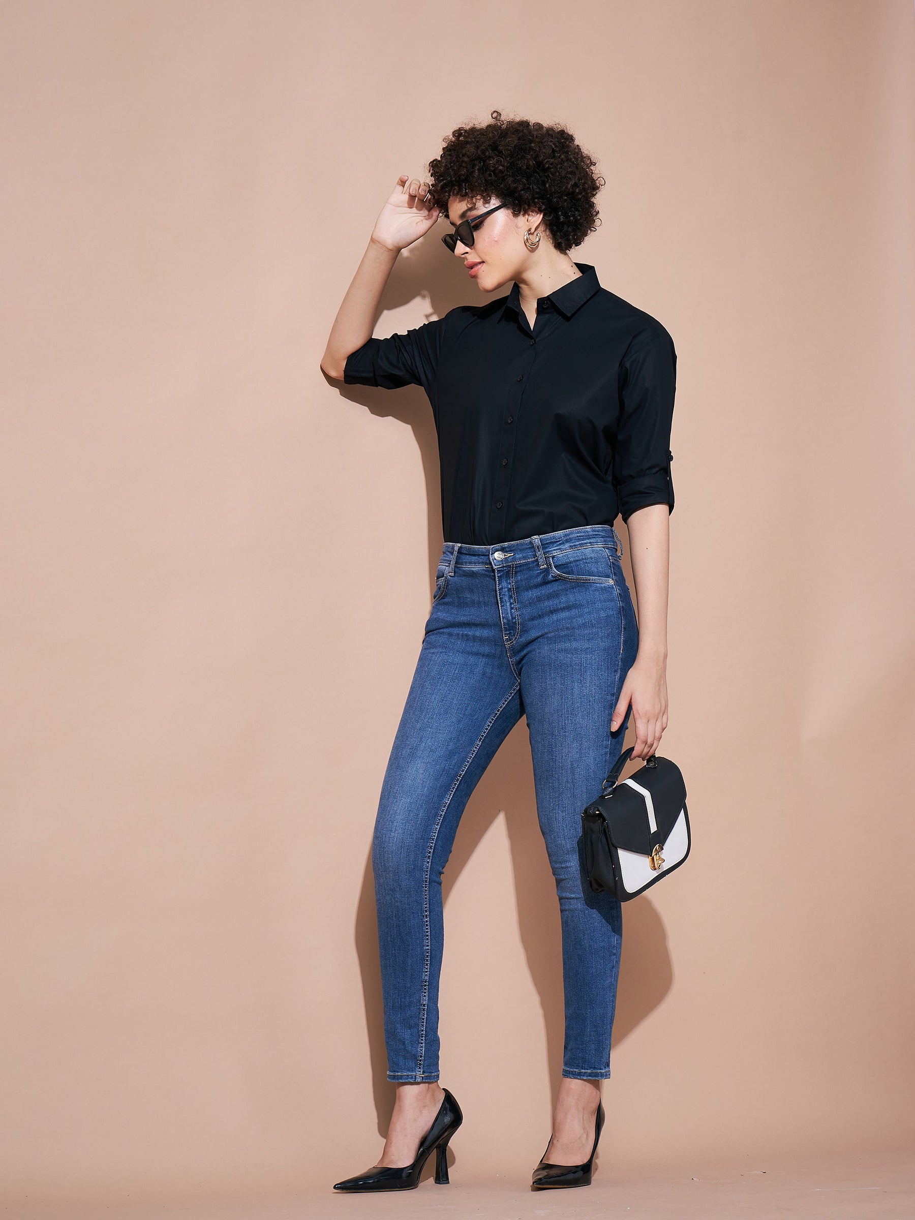 Black Cotton Poplin Shirt-SASSAFRAS BASICS