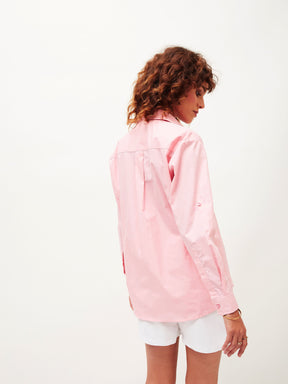 Pink Poplin Comfort Oversize Shirt-SASSAFRAS
