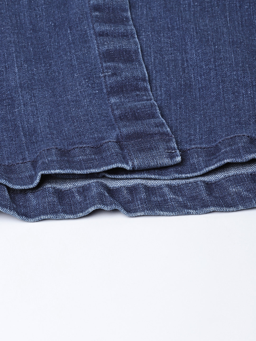 Denim Blue Washed Long Buttoned Skirt