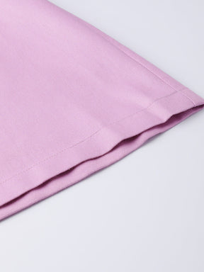 Lavender Denim Longline Buttoned Skirt