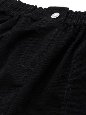 Black Corduroy PaperBag Waist Mini Skirt