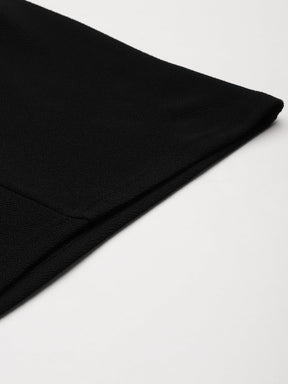 Black Twisted Midi Skirt