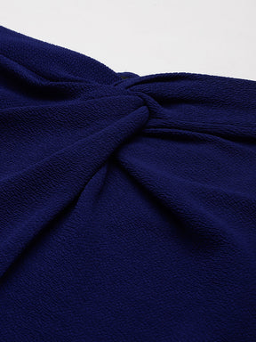 Royal Blue Twisted Midi Skirt