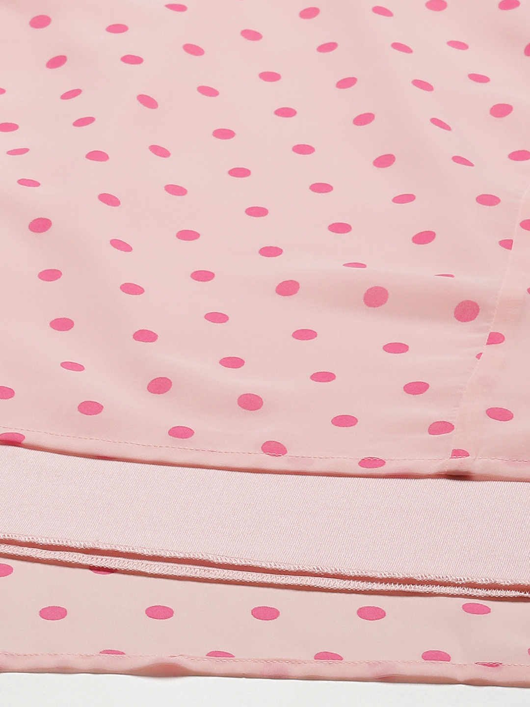 Women Pink With Fuchsia Polka Dot Maxi Skirt