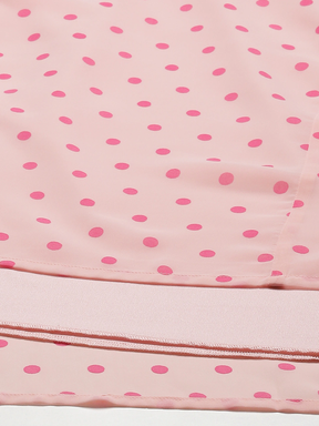 Women Pink With Fuchsia Polka Dot Maxi Skirt