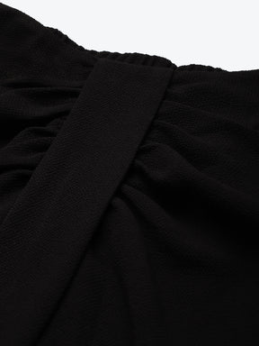Women Black Fringe Lace Skirt