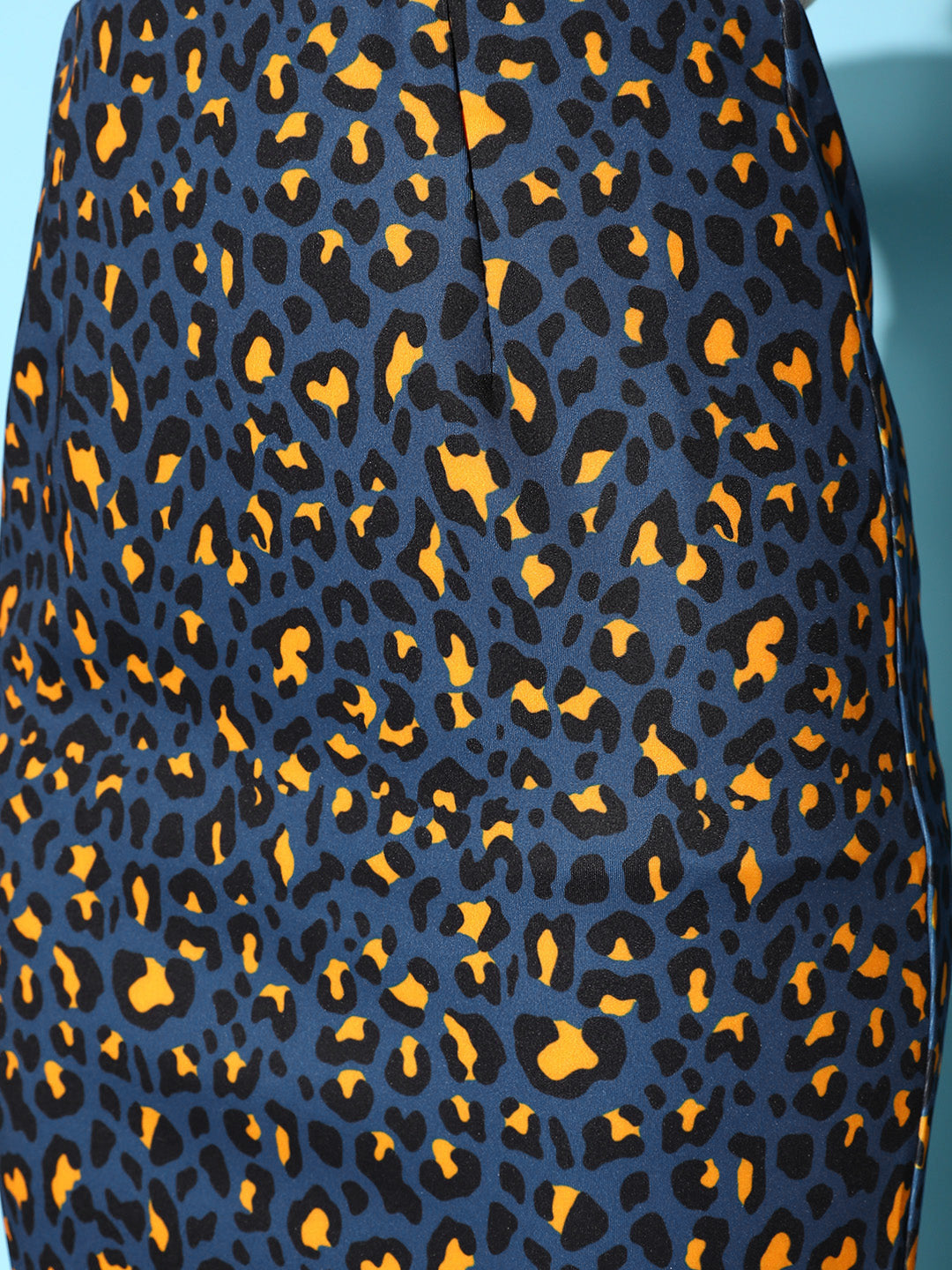 Navy Cheetah Scuba Pencil Skirt-SASSAFRAS