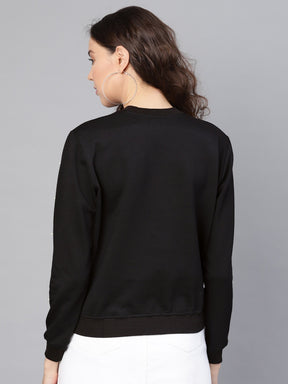 Pearl Beaded Black Sweatshirt