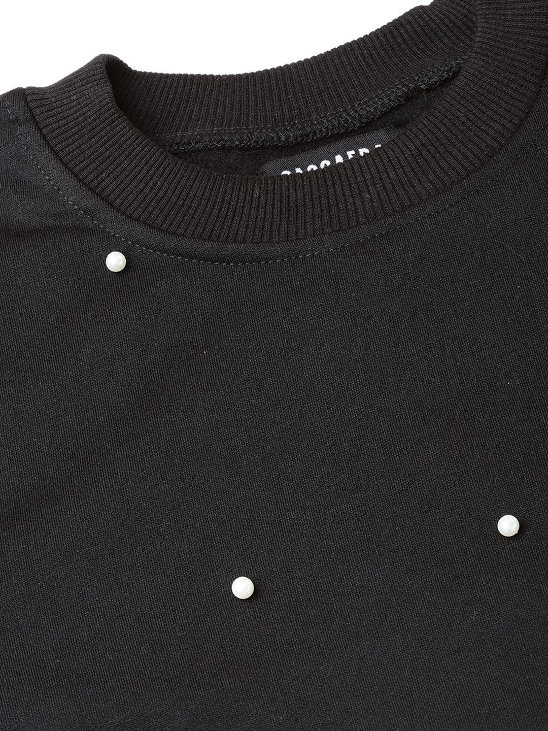 Pearl Beaded Black Sweatshirt